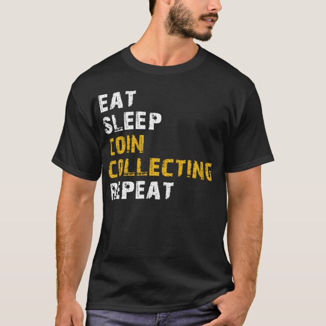 Camiseta moedas de sono A recolher repetição (Frente)