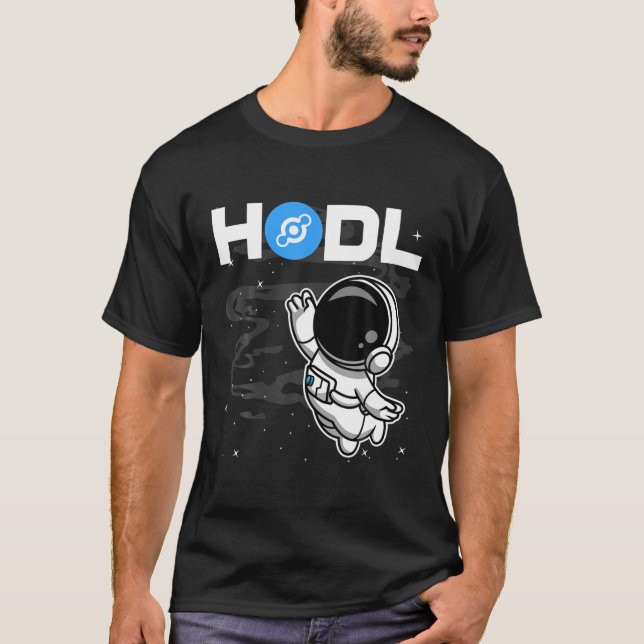 Camiseta Moedas HNT De Hélio HODL Astronautas Para A Cripto (Frente)