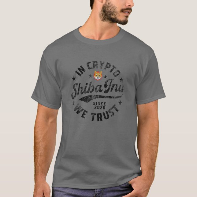 Camiseta Moedas Shiba Inu Na Cripto Confiamos Em Cripto De  (Frente)