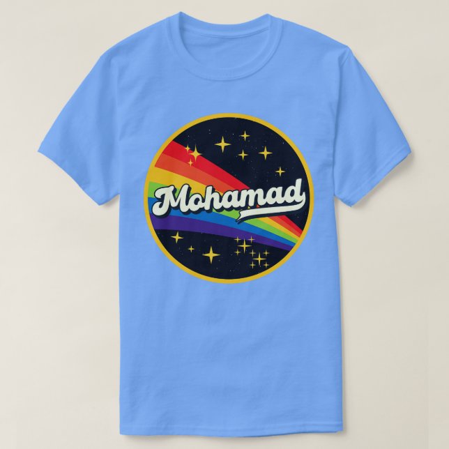 Camiseta Mohamad Rainbow No Space Vintage Style (Frente do Design)