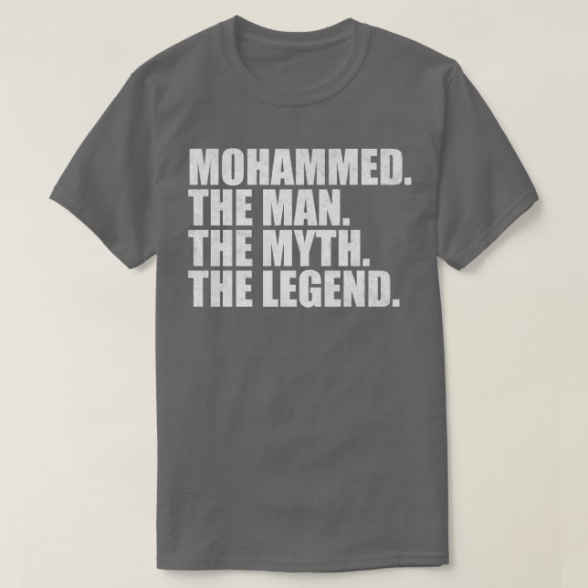 Camiseta Mohammed Nome Mohammed Nome dado (Frente do Design)