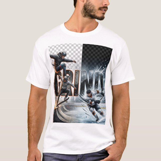 Camiseta MOINHAR | Skateboard Hóquei no Gelo | Trabalhe Dur (Frente)