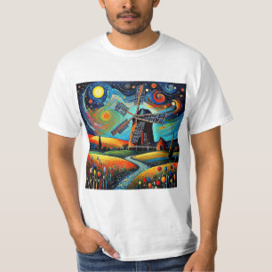 Camiseta Moinho de vento à noite 2