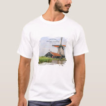 Moinho de vento de Zaanse Schans Aquarela Patrimôn