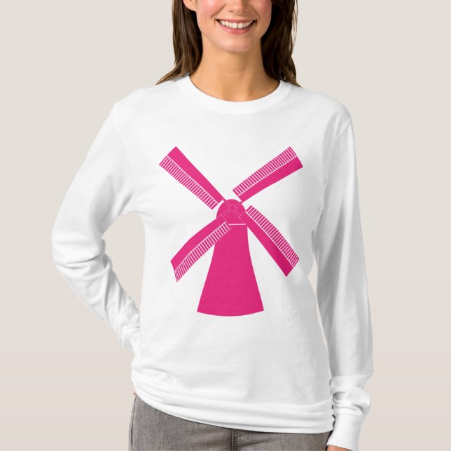 Camiseta Moinho de Vento Rosa (Frente)