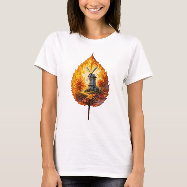 Camiseta Moinho Rústico no Brilho do Outono (Frente)