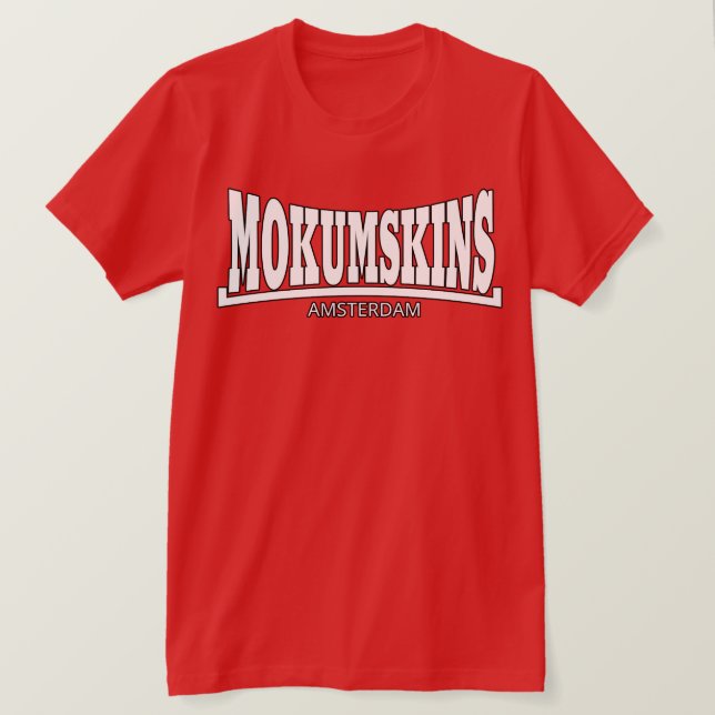 Camiseta Mokumskins red white (Frente do Design)
