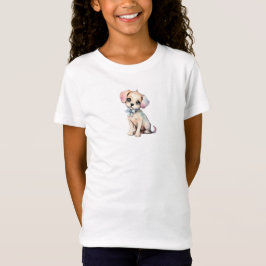 Camiseta Mola De Água Com Uma Puppia Desenhada Com Arco Azu