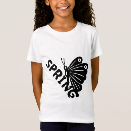 Camiseta Mola Gráfica Minimalista de Borboleta da Primavera