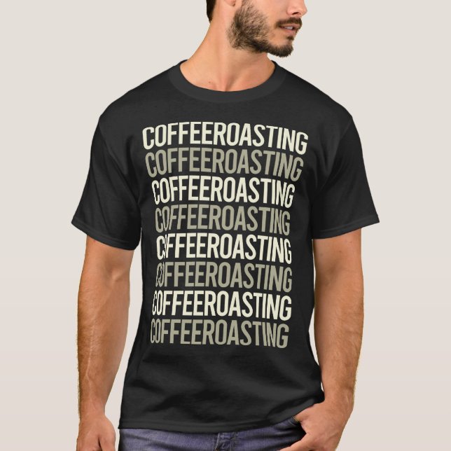 Camiseta Moldagem de Café de Texto Branco (Frente)
