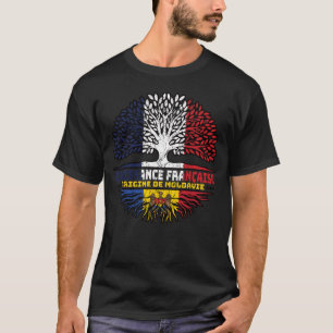 Camiseta Moldávia França, Moldávia, França, Árvore Bandeira