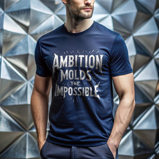 Camiseta Molde o Impossível com Ambição - Motivacional (Male Model Wearing 'Mold the Impossible with Ambition - Motivational T-Shirt')
