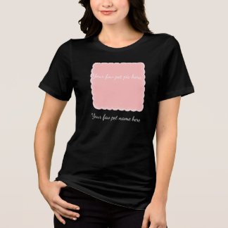 Camiseta Moldura Arredondada Rosa de Foto de Animal de Esti
