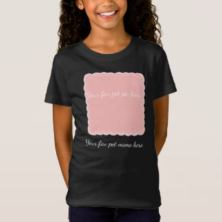 Camiseta Moldura Arredondada Rosa de Foto de Animal de Esti