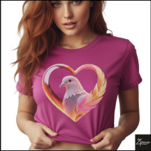 Moldura de Coração Dove Pena Gráfica Neon