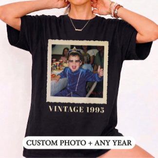 Camiseta Moldura de Foto Retro de Ano de Nascimento Persona