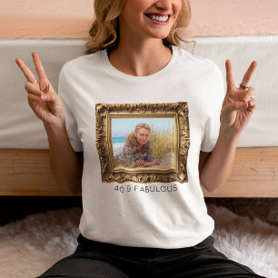 Camiseta Moldura Dourada Falsa Vintage 40 & Foto Fabulosa