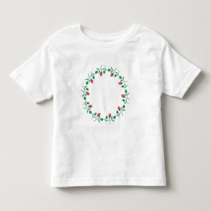 Camiseta Moldura redonda floreada com flores rosa cor-de-ro
