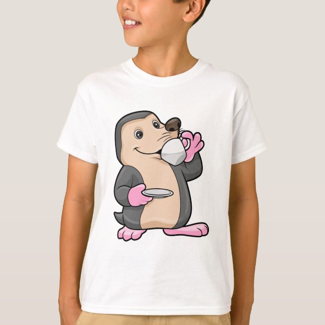 Camiseta Mole com Taça de Café e Saucer (Frente)