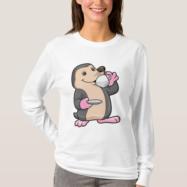 Camiseta Mole com Taça de Café e Saucer (Frente)