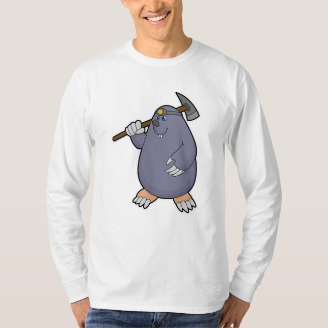 Camiseta Mole como agricultor com picaxe e destaque (Frente)