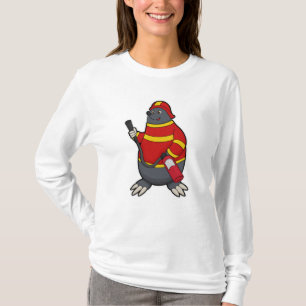 Camiseta Mole como Bombeiro com extintor de incêndio