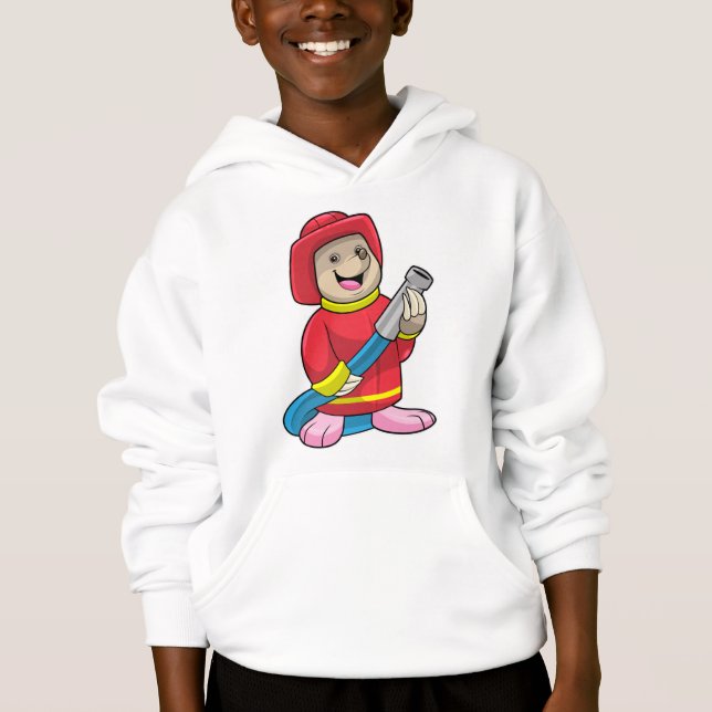 Camiseta Mole como bombeiro com mangueira (Frente)
