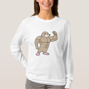 Camiseta Mole como Criador de Portos com Músculos Grandes