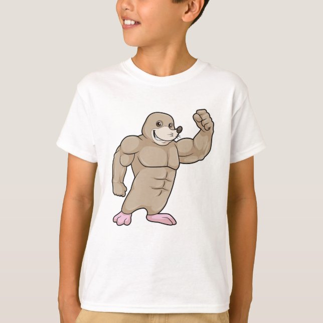 Camiseta Mole como Criador de Portos com Músculos Grandes (Frente)