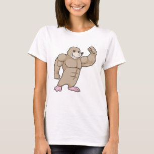 Camiseta Mole como Criador de Portos com Músculos Grandes