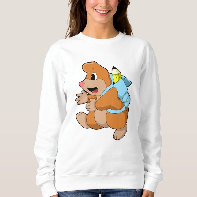 Camiseta Mole como estudante com mochila (Frente)