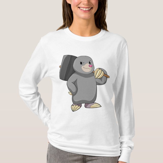 Camiseta Mole como Handyman com Hammer (Frente)