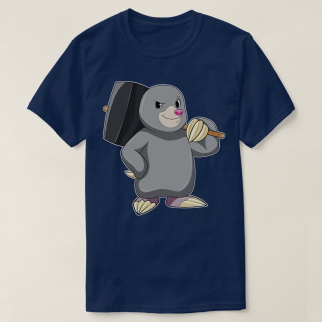 Camiseta Mole como Handyman com Hammer (Frente do Design)