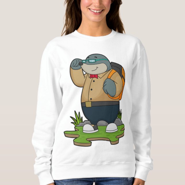 Camiseta Mole como Hiker com Backpack (Frente)