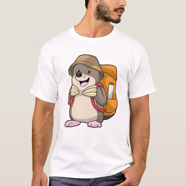 Camiseta Mole como Hiker com Bagagem (Frente)