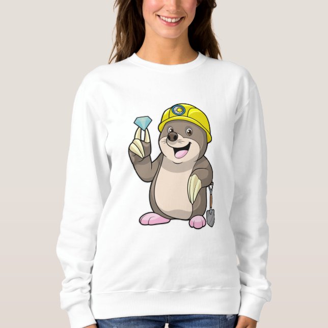 Camiseta Mole como Mineiro com Pá e Diamante (Frente)