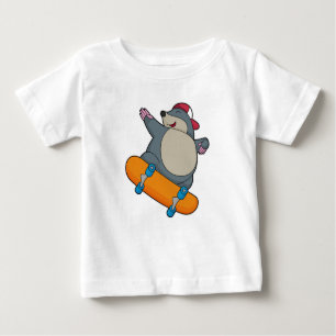 Camiseta Mole como skater com skate