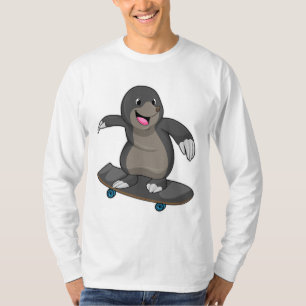 Camiseta Mole como skater com skate