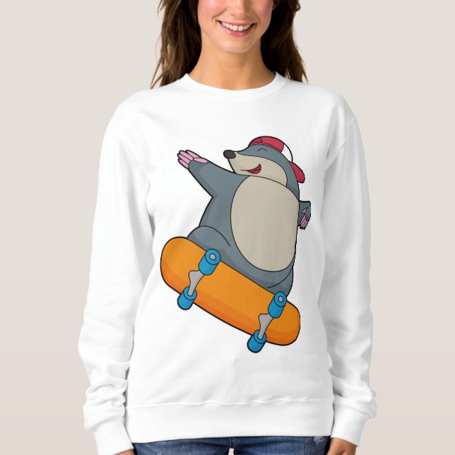 Camiseta Mole como skater com skate (Frente)