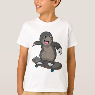 Camiseta Mole como skater com skate