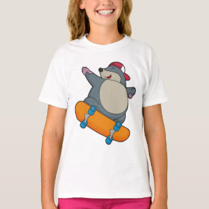 Camiseta Mole como skater com skate