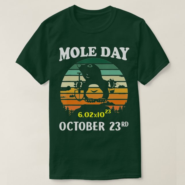 Camiseta Mole Day Avogadros Número 23 De Outubro Presente P (Frente do Design)