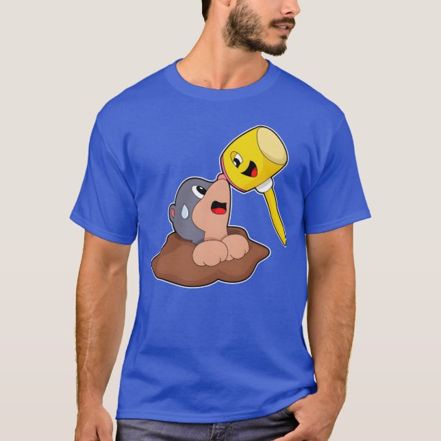 Camiseta Mole Martelo Animais Fofos amigos (Frente)