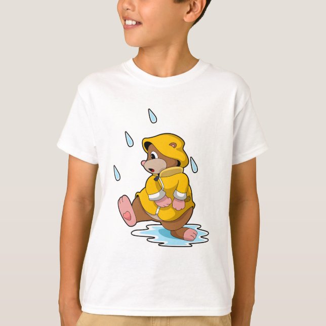 Camiseta Mole na chuva com gotas de chuva (Frente)