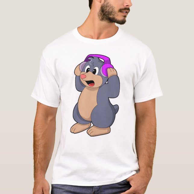 Camiseta Mole na Música com Fone de Ouvido (Frente)
