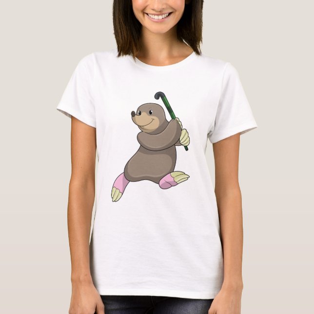 Camiseta Mole no Hockey com Taco de Hóquei (Frente)