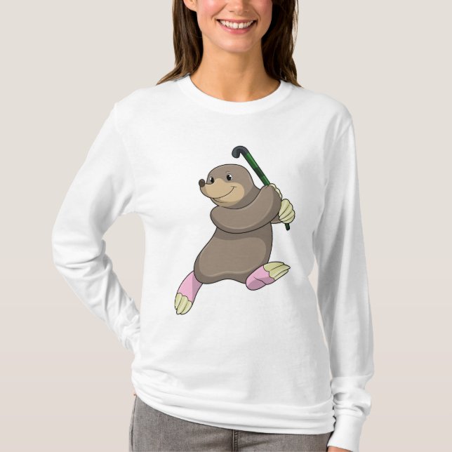 Camiseta Mole no Hockey com Taco de Hóquei (Frente)