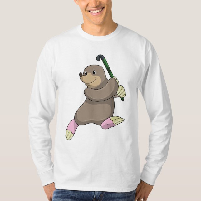 Camiseta Mole no Hockey com Taco de Hóquei (Frente)