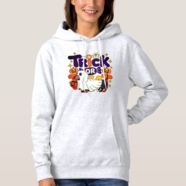 Camiseta Mole ou Doce Capuz de Halloween (Frente)