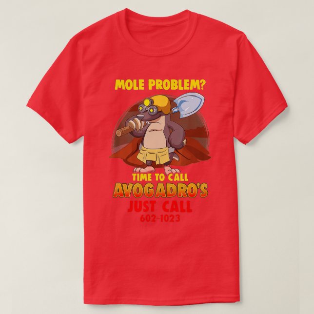 Camiseta Mole Problem Chemistry Avogadros Number Mole Day  (Frente do Design)